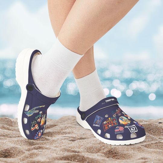 Trump Girl Clogs, Ultra Maga Trump Shoes, Trump Sandals, 47 Force Trump Slides, Patriot Gift for Republican, Trump Merch, Trump Store