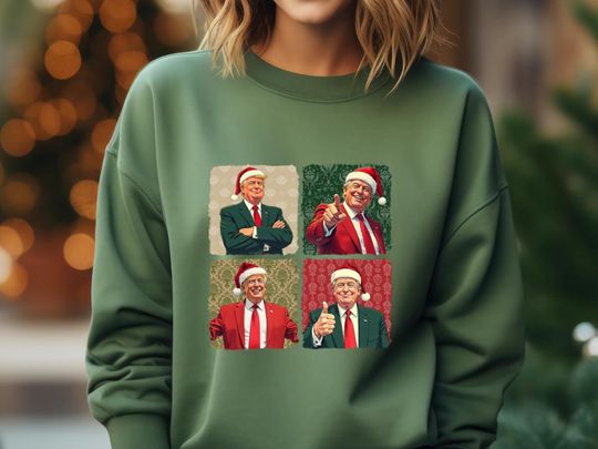 Christmas Trump Sweatshirt, Christmas Santa Trump Sweatshirt, Christmas Republican Sweatshirt, Humorous Trump Christmas Sweatshirt