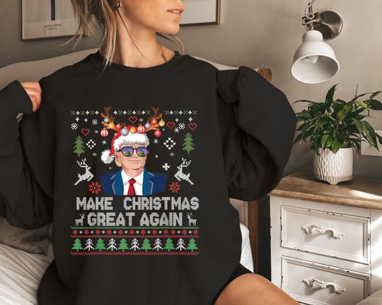 Trump Christmas Sweatshirt, White House Trump 2024 Shirt, Trump Sweatshirt, Republican Sweatshirt