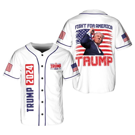 Trump 2024 Baseball Jersey,Make America Great Again Jersey,Fight For America Baseball Jersey, President Trump Support, Convicted Felon Shirt