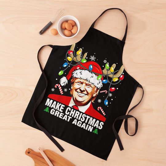 Funny Trump Make Christmas Great Again Ugly Sweater Xmas Apron