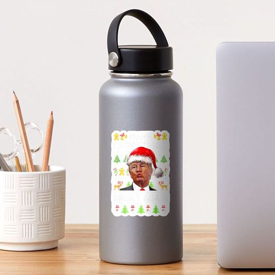 Make Christmas Great Again Xmas Funny Trump Pajamas Ugly Sticker
