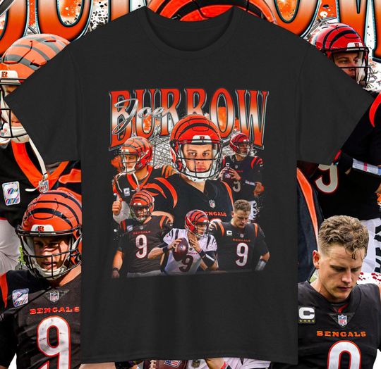 Joe Burrow Shirt Graphic Tee Vintage Cincinnati Bengals football Merch