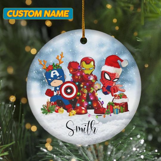 Personalized Ornament Superhero Team, Supersoldiers With Hero Power Ornament, Customized Christmas Tree Decor Gift For Kid