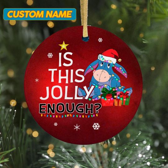 Ornament Is This Jolly Enough, Old Grey Donkey With The Santa Hat Xmas Ornament Gift For Fans,  Christmas Tree Decor Gift For Kid