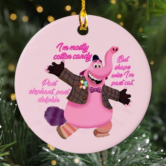 Bing Bong Ornament, Im Mostly Cotton Candy Inside Out Christmas Ornament, Emotional Pink Keepsake, Christmas Family Gift For Kid