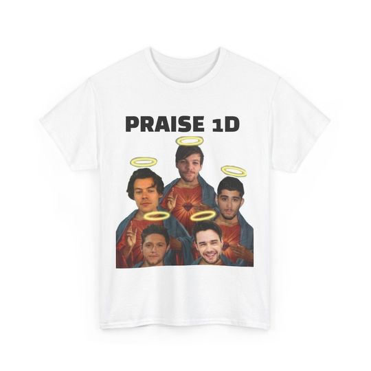 One Direction, Funny Comedy Heavy Cotton Tee, Praise 1D, Happy Tee, Meme, Harry
