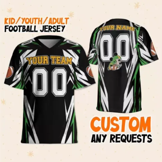 Personalize Mickey Football Jersey Greend Yellow