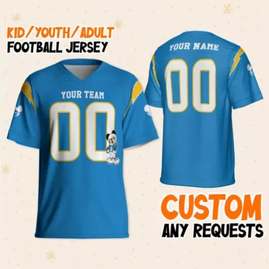 Custom Disney Mickey Super Charger Sport Classic Blue Football