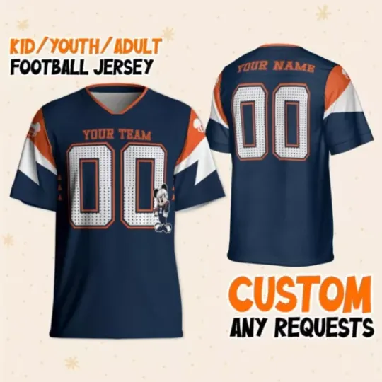 Custom Disney Mickey Super Star Stallion Sport Blue Football, Magic Kingdom Cart