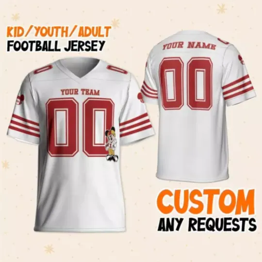 Custom Disney Mickey Super Player Sport Classic White Football, Football Soccer