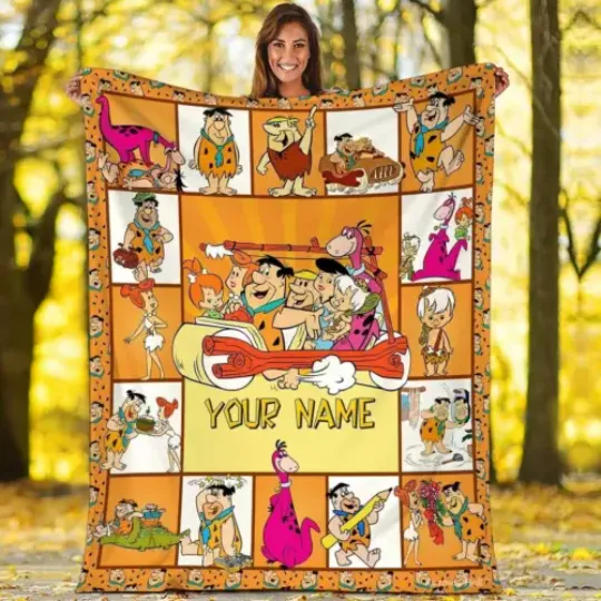 Personalized The Flintstones Blanket  The Flintstones Quilt