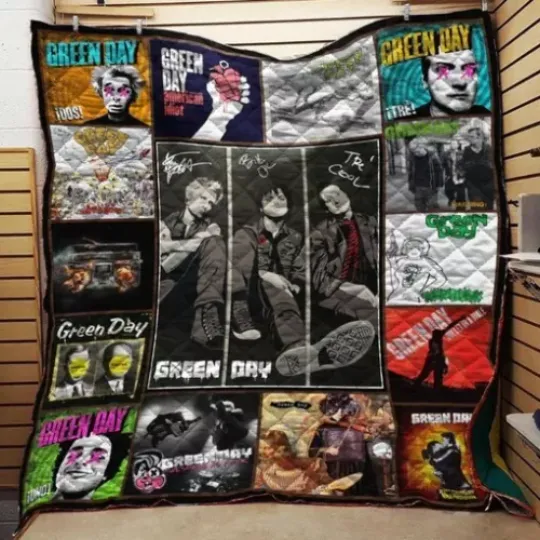Green Day Quilt Blanket, Perfect Gift for Rock Music Lovers