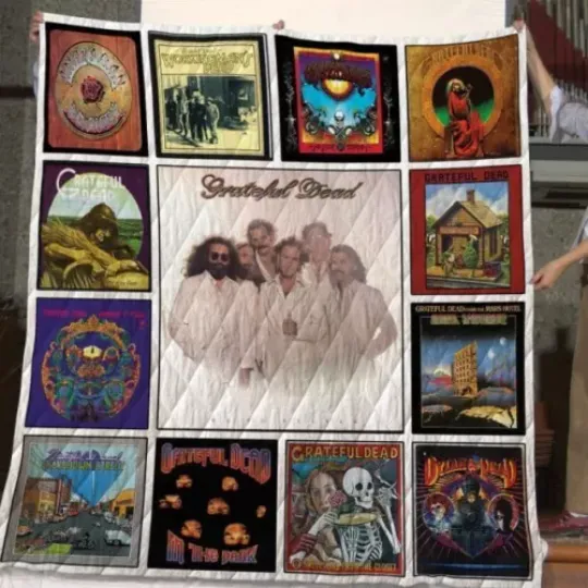 Grateful Dead Band Quilt Blanket, Grateful Dead Band Albums Gift Lover Blanket