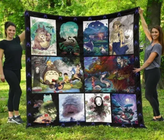 Ghibli Studio Anime Quilt Blanket, My Neighbor Totoro Quilt Blanket