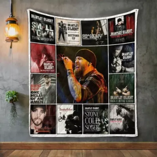 Brantley Gilbert Album Covers Quilt Blanket, Great for Bedroom Decor Gifts