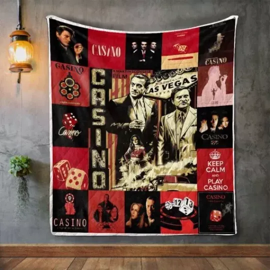 Casino Movie Quilt Blanket, Gift for Movie Fan Lovers