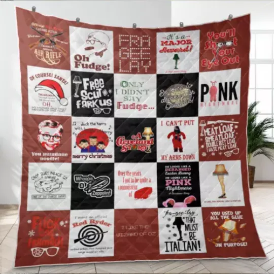 A Christmas Story Quilt  A Christmas Story Movies Quilt Blanket Christmas Movies