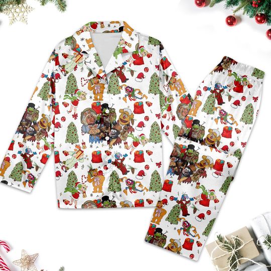 The Muppet Christmas Carol Pajamas Set, Muppet Xmas Holiday Women Pajamas, The Muppet Button Up Shirt, Magic Kingdom Shirt
