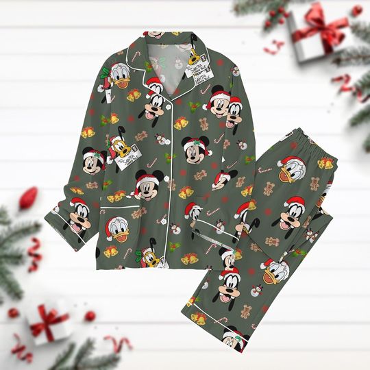 Christmas Mickey And Friends Pajamas, Minnie Pluto Goofy Holiday Pajamas Set, Pajamas For Party, Disney Xmas Pyjamas, Pajamas Family