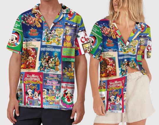 3D Mickey Christmas Hawaiian Shirt, Collection Christmas Carol Shirt, Disneyland Button Shirt, Mickey's Very Mery Christmas Song
