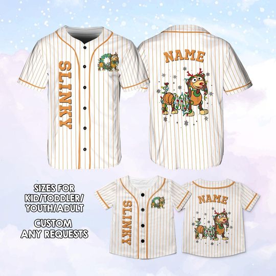 Personalized Toy Story Slinky Baseball Jersey, Toy Story Movie Slinky Jersey, Disney World Trip Toy story Jersey, Disney Baseball Jersey