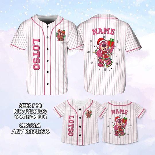 Personalized Toy Story Lotso Baseball Jersey, Toy Story Movie Lotso Jersey, Disney World Trip Toy story Jersey, Disney Baseball Jersey