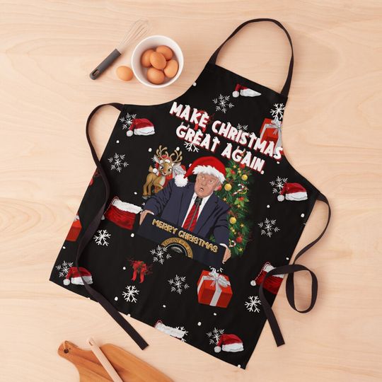 MAKE CHRISTMAS GREAT AGAIN, ANTI BIDEN, MAGA, TRUMP XMAS Apron