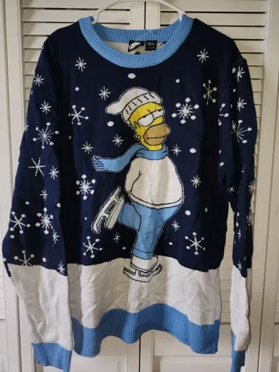 The Simpsons Homer Simpson XL Ugly Christmas Sweater Holiday Winter