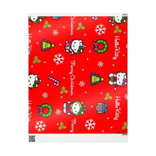 Red Hello Kitty Wrapping Paper - Cute Gift Wrap for Holiday Gifts | Perfect for Hello Kitty Fans, Gifts for Her & Kids