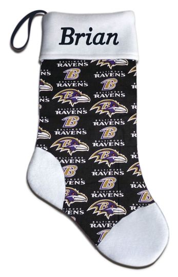 Personalized football Baltimore Ravens Football Christmas Stocking