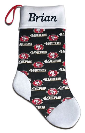Personalized football San Francisco 49ers Football Christmas Stocking