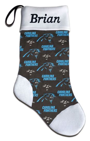 Personalized football Carolina Panthers Football Christmas Stocking