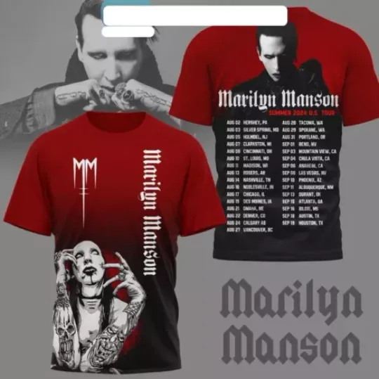 Marilyn Manson Summer 2024 US Tour 3D T-Shirt