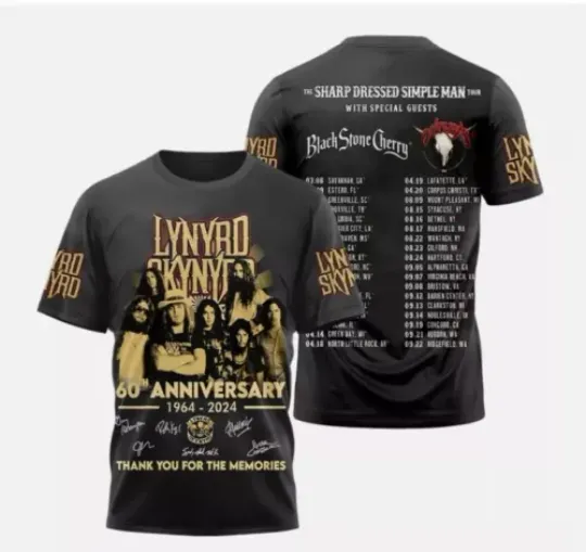 Lynyrd Skynyrd ZZ Top Tour 2024 All Over Print T-shirt