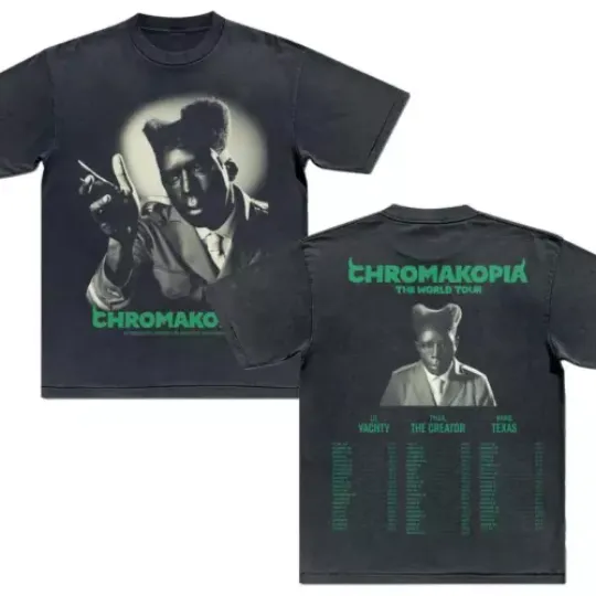 Tyler The Creator Chromakopia The World Tour 2025 Black All Size Shirt