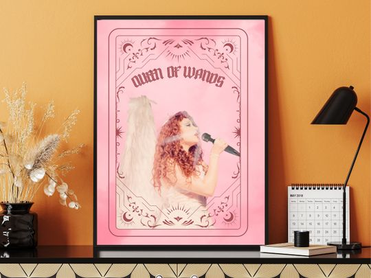 Chappell Roan Poster | Queen Of Wands tarot Art | Red Wine Supernova | Midwest Princess | Chappell Roan merch | Sapphic decor