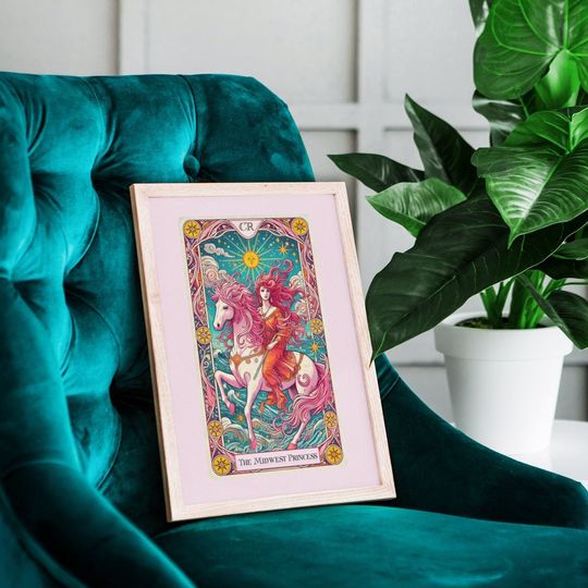 Midwest Princess Aesthetic Room Decor, Pink Pony Club Art Print, Tarot Card Midwest Princess Wall Art, Chappell Music Merch