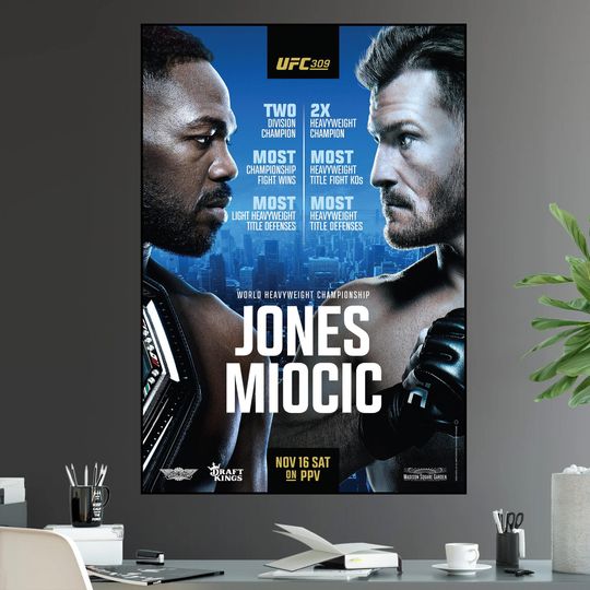 UFC 309 Jon Jones Vs. Stipe Miocic Heavyweight Championship Title Charles Olivera vs Chandler Fight Poster