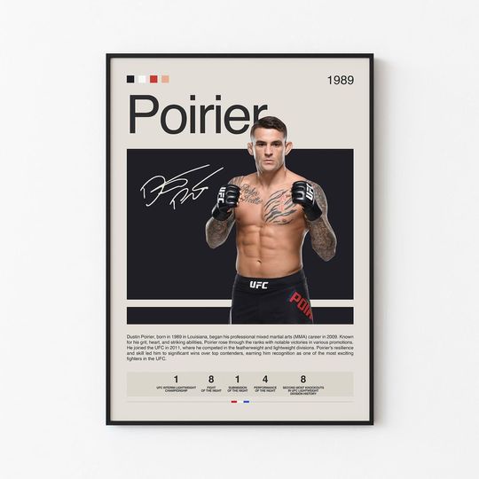 Dustin Poirier Poster, UFC Poster, Poster Ideas, American Poster, Motivational Posters, UFC Fighter Posters, Wall Decor, MMA Poster