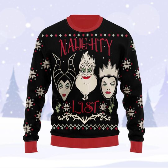 Disney Villains Christmas Sweater, Bad Witches Club Sweater, Disney Witches Ugly Christmas Sweater Shirt, Evil Queen Holiday Sweater