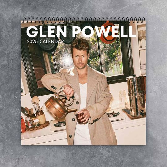 Glen Powell Wall Calendar 2025 | Celeb 2025 Calendar | Top Gun: Maverick Movie | Glen Powell Actor Fan Gift | Gift For Christmas, New Year
