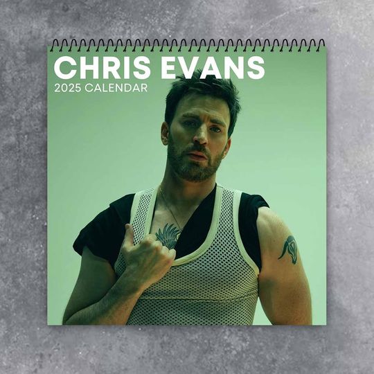 Chris Evan Wall Calendar 2025 | Celeb 2025 Calendar | Captain America Movie | Chris Evan Actor Fan | Best Gift For Christmas, New Year