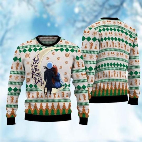 Nightmare Christmas Sweater, Jack Skellington Ugly Sweater, Jack And Sally Holiday Sweater, Disney Couple Matching Christmas Sweater