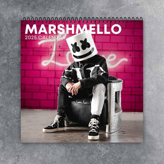 Marshmello Calendar 2025 | Celeb 2025 Calendar | Happier Hit | Marshmello DJ Fan | Best Gift For Christmas, New Year