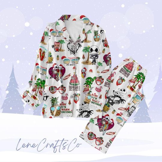 Nightmare Before Christmas Pajamas, Jack and Sally Family Pajama Set, Disney Skeleton Christmas Pajamas, Spooky Season Holiday Pjs