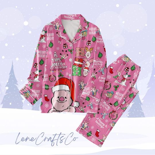 Winnie The Pooh Christmas Pajamas, Piglet Family Pajamas, Merry Christmas Pajama Set, Disneyworld Matching Pajamas, Magic Kingdom Pjs