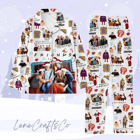 Friends Christmas Pajamas, Retro Sitcom Matching Pajamas, Joey and Chandler Christmas Pajamas Men, Chandler Bing Pajamas, Friends Pjs