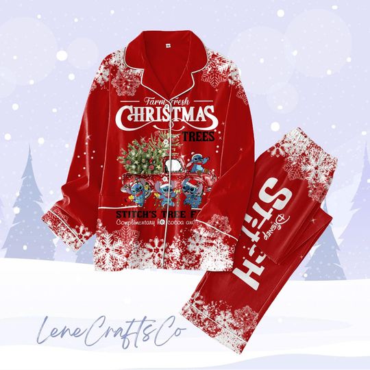 Lilo and Stitch Pajamas, Disney Stitch Christmas Pajama Set, Magic Kingdom Family Pajamas, Disney Movie Holiday Pjs, Christmas Gift