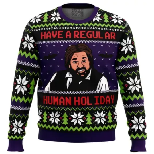Regular Human Holiday What We Do In The Shadows Ugly Christmas Sweater - Comedy